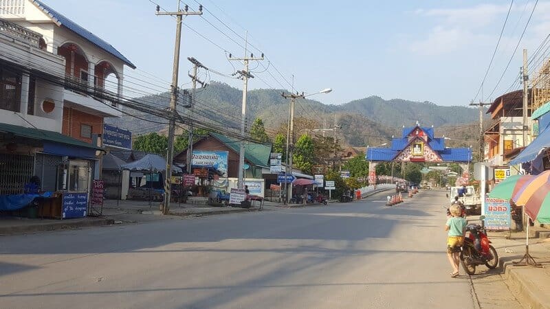 Thaton main road in Thailand