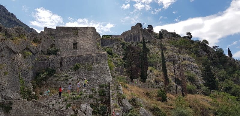 Hiking the kotor city walls to St Johns Fortress