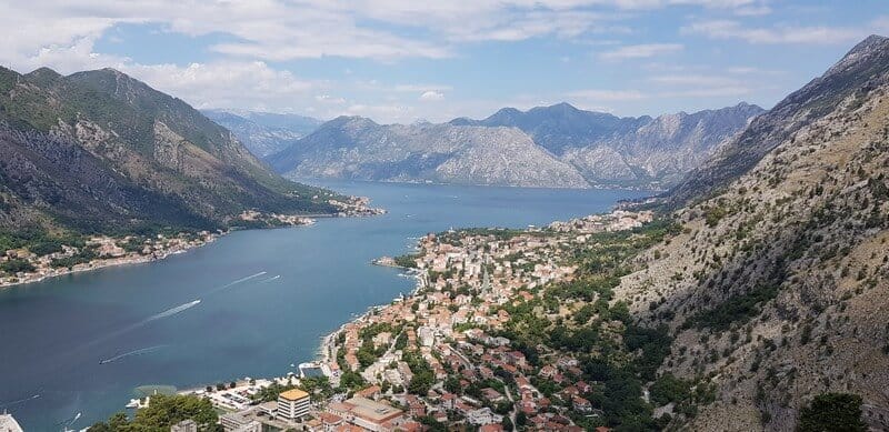 Hiking the city walls of Kotor in Montenegro