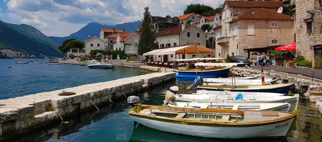 The picturesque town of Perast on the Bay of kotor in Montenegro