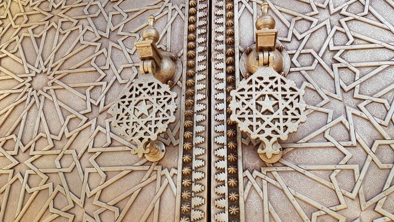 Fes, Morocco: Royal Palace: Brass gates