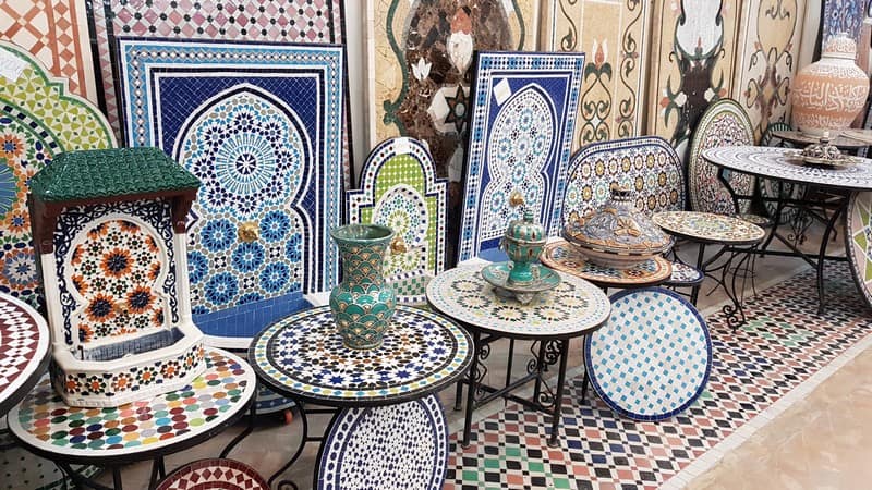 Mosaic Factory in Morocco: Mosaics