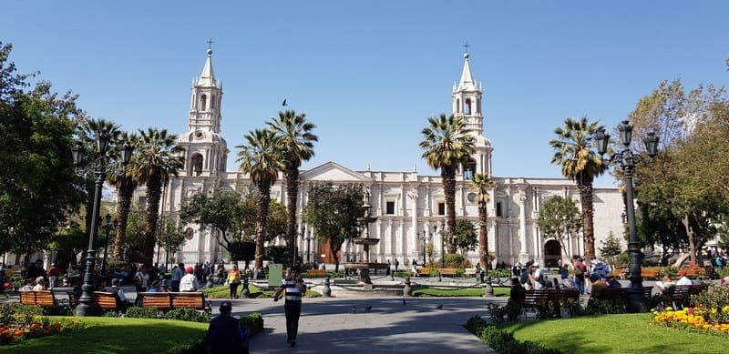 Arequipa Cathedral in the Plaza de Armas