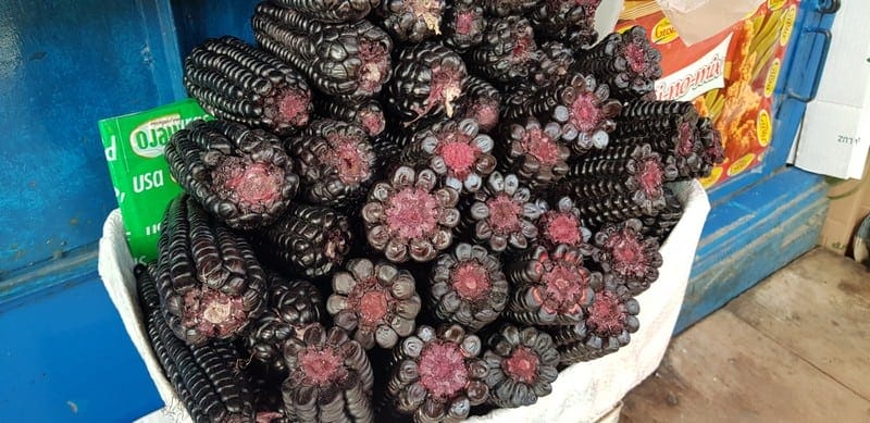 Black corn at San Cristobal Market in Arequipa