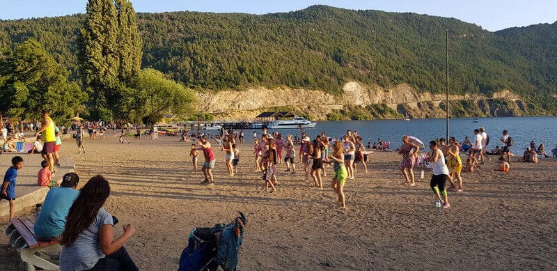 The beach at San Martin de Los Andes in Argentina