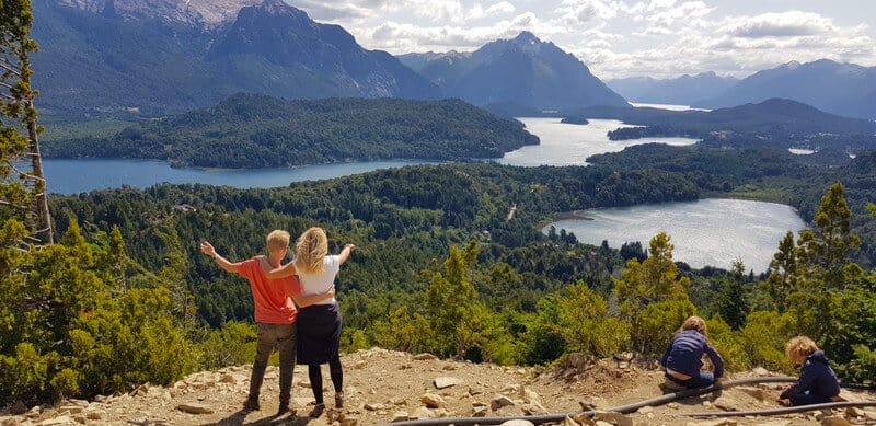 View of lakes from Cerro Campinaro in Bariloche