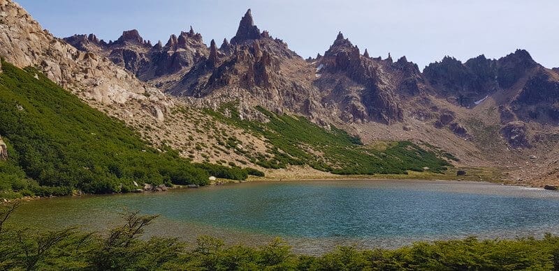 Lake at Refugio Frey from Villa Catedral in Argentina