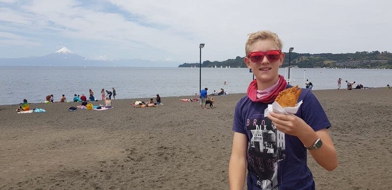 Salmon empanadas in Fruitillar on Lake Llanquihue in Chile
