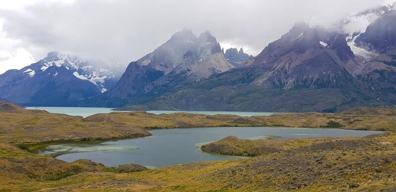 hiking in Torres del paine national park in chile